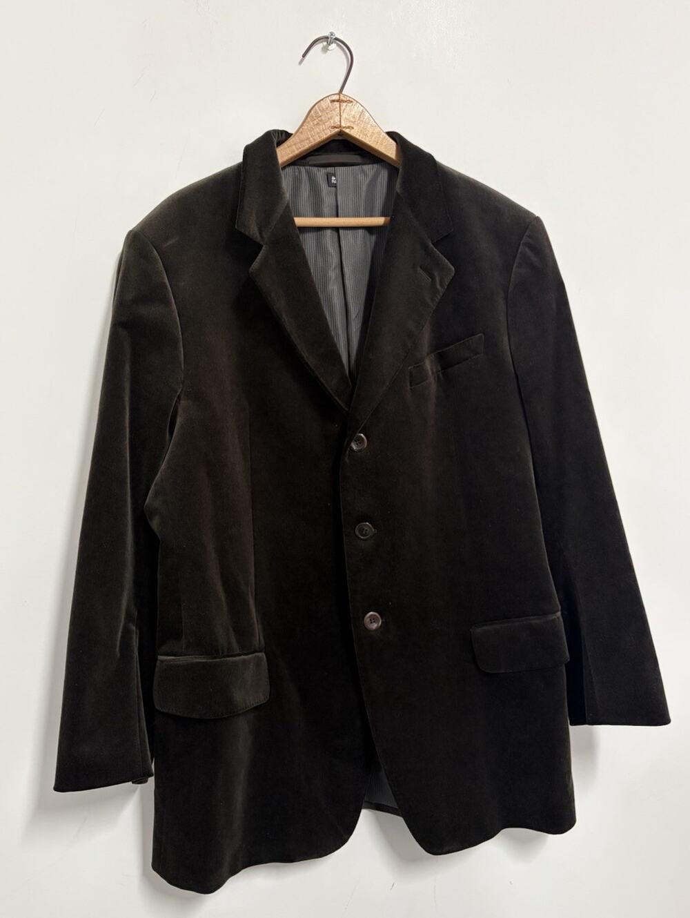 Armani Collezioni Men's Chocolate Brown Velvet Blazer Sport Coat 3 Button 42 Reg
